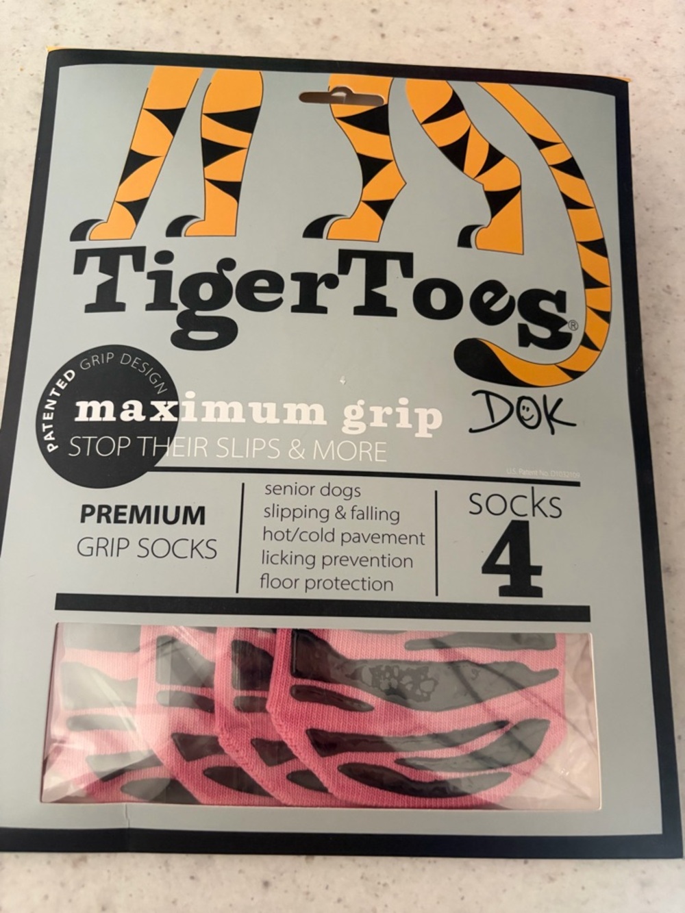 Pink Grip Socks for dogs- 4 Pack